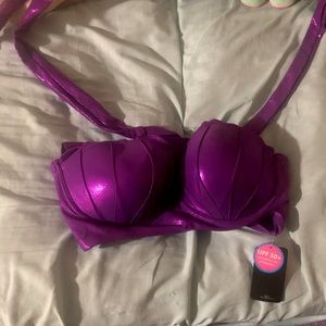 Hot Topic Little Mermaid Ariel Purple Seashell Swim Top SOLD OUT NWT TOP ONLY